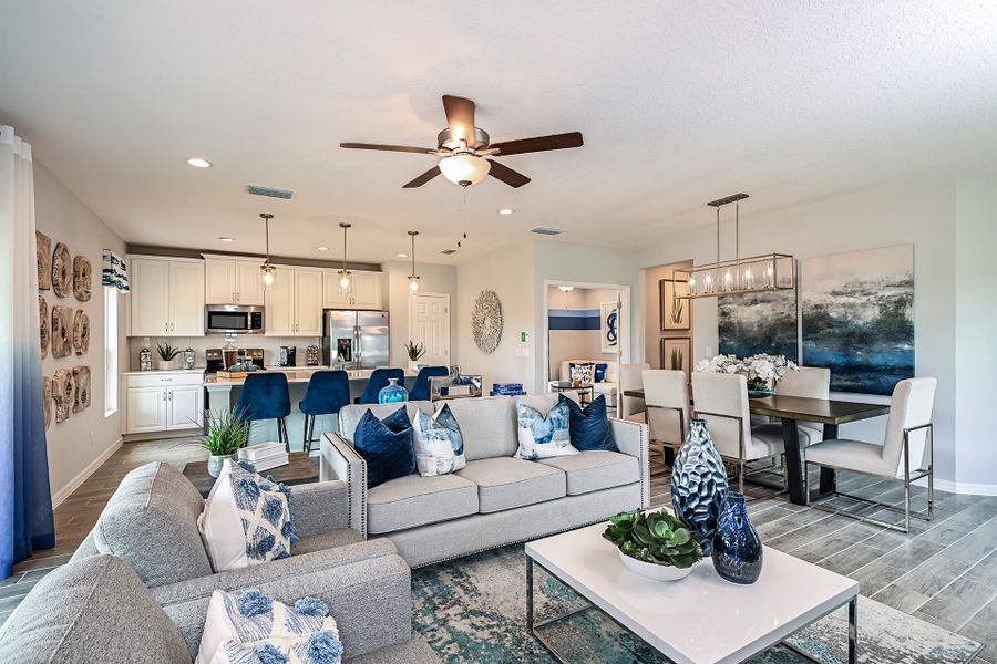 The Sanibel's open first floor allows for easy interaction, great for entertaining and keeping the family connected.