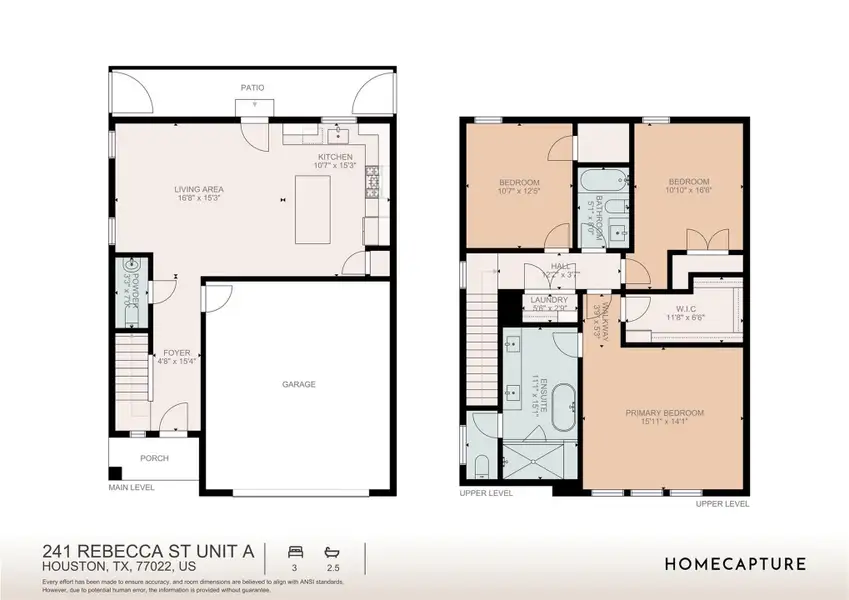 This floor plan features 3 bedrooms, 2 full baths, 1 half bath and over 1,500 square feet of living space. This floor plan features 3 bedrooms, 2 full baths, 1 half bath and over 1,500 square feet of living space.