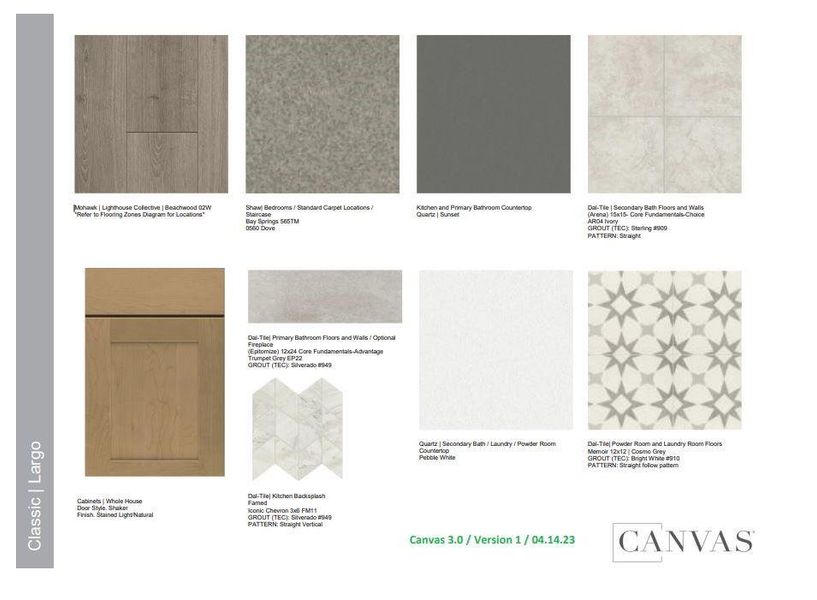 Design Selections.  Home is under construction and selections are subject to change.