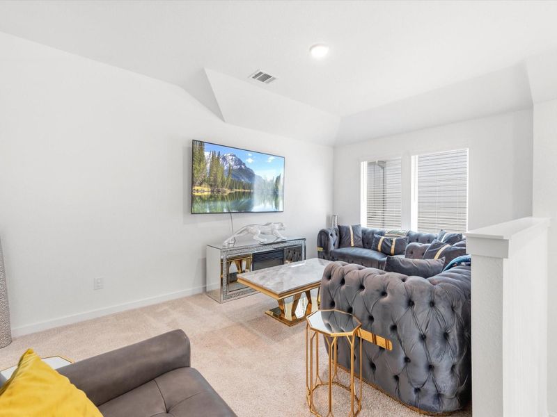 You have arrived at the top of the stairs. Game room to the right and 2 bedrooms and a full bath to your left. You have arrived at the top of the stairs. Game room to the right and 2 bedrooms and a full bath to your left.