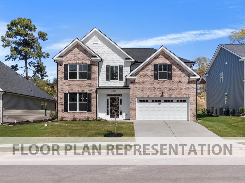 Front Exterior Floor Plan Representation | The Kingsland II Plan by Ivey Homes Elevation A Front Exterior Floor Plan Representation | The Kingsland II Plan by Ivey Homes Elevation A