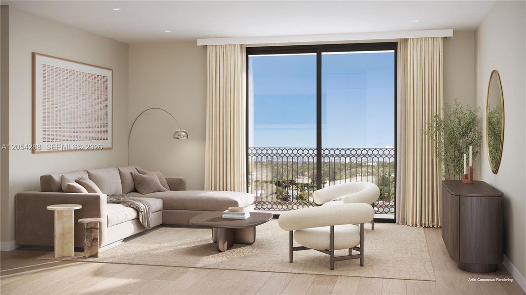Furnished interior view inside a new home in , Coral Gables (Image 4). Furnished interior view inside a new home in , Coral Gables (Image 4).