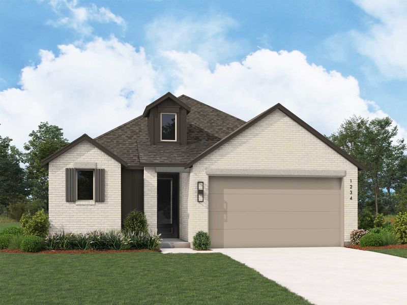 Representative exterior photo of a completed home built from the Alpina Plan by Highland Homes in Sandbrock Ranch: 45ft. lots, Aubrey, TX (Image 20).