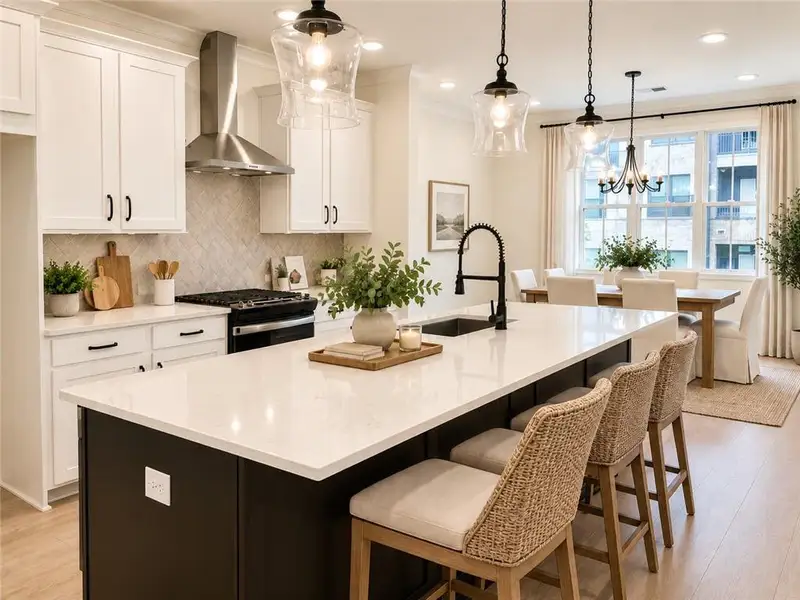 Furnished interior view inside a new home in Townes at South Main, Kennesaw (Image 16). Furnished interior view inside a new home in Townes at South Main, Kennesaw (Image 16).