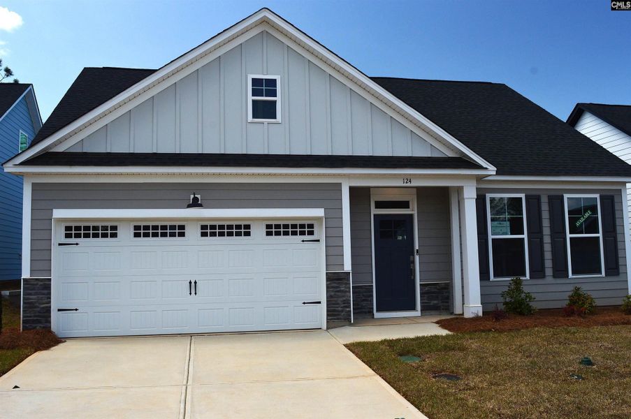 Front exterior of a new home in Bickley Station, Irmo, SC, highlighting curb appeal (Image 19).