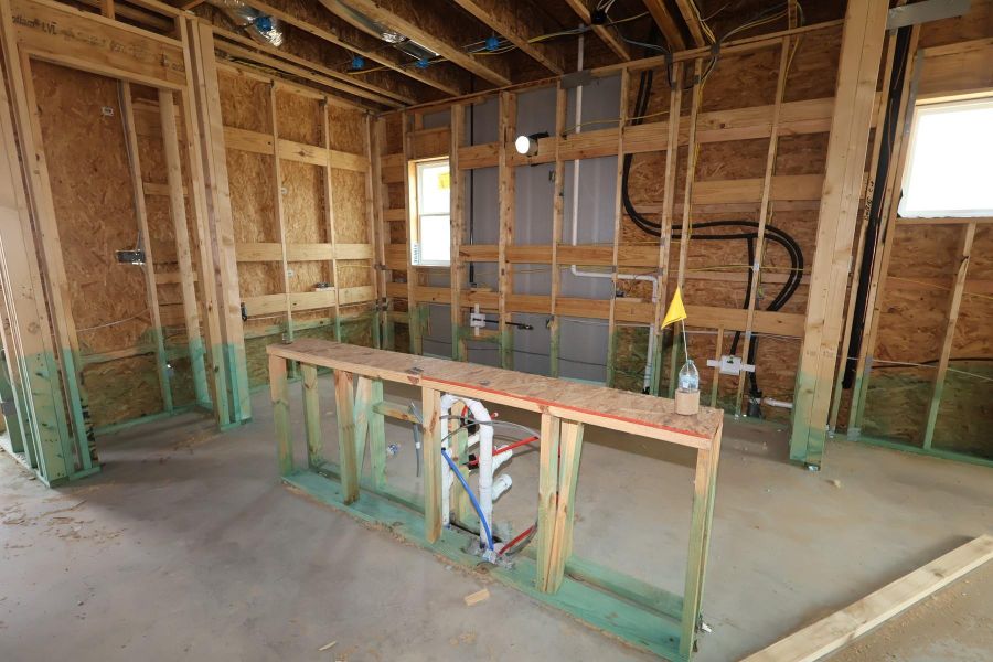 In-progress construction of a new home in Pomona - Grove Row Collection, Manvel, TX (Image 6).