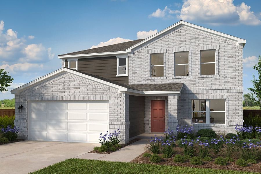 Representative exterior photo of a completed home built from the 2824 by KB Home in Eagle Creek, Denton, TX (Image 5).