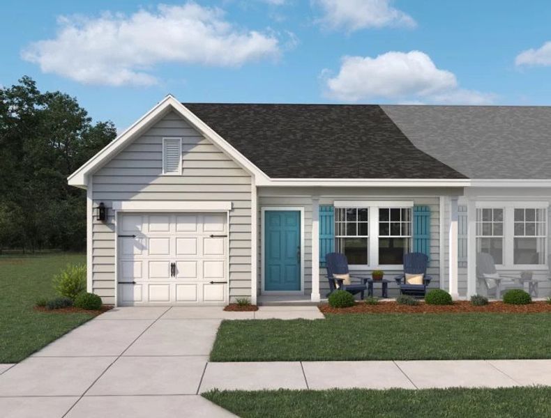 Front exterior of a new home in Tea Farm, Ravenel, SC, highlighting curb appeal (Image 14).