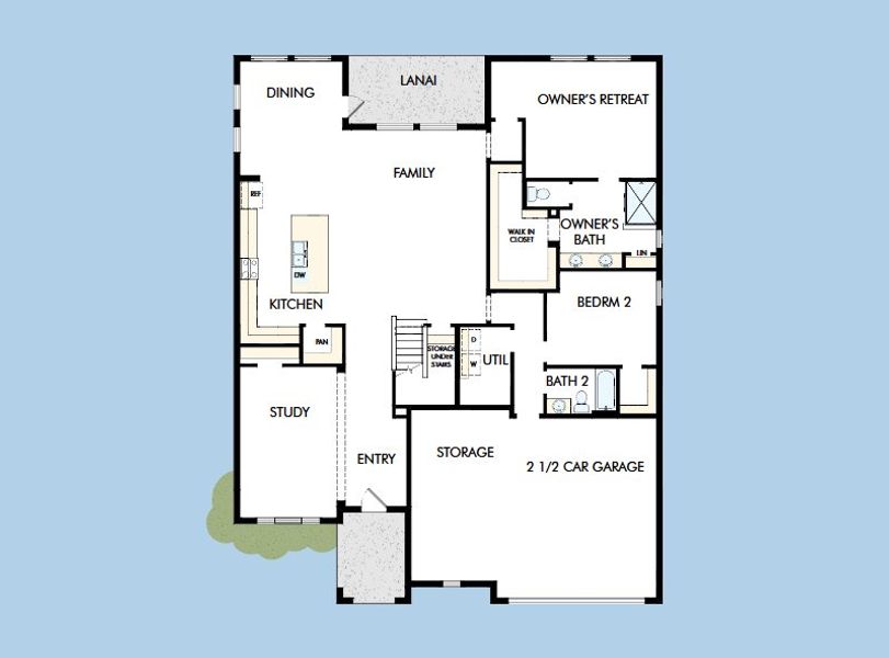 2D floor plan layout for the The Maurice by David Weekley Homes in Coasterra, Palmetto, FL (Image 4).