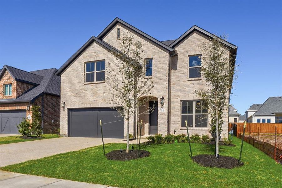 Front exterior of a new home in Brookhollow West, Prosper, TX, highlighting curb appeal (Image 25). Front exterior of a new home in Brookhollow West, Prosper, TX, highlighting curb appeal (Image 25).