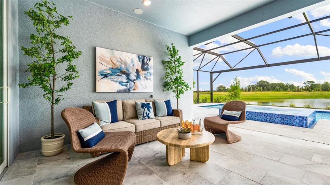 Exterior details and patio area of a home in Esplanade at Coasterra, Palmetto (Image 14).