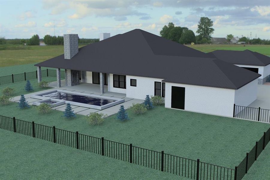 Exterior rendering of this home design in , Heath, TX (Image 5).