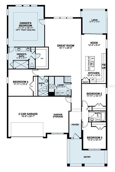 2D floor plan layout of this home in Wolf Lake Ranch, Apopka, FL (Image 4).