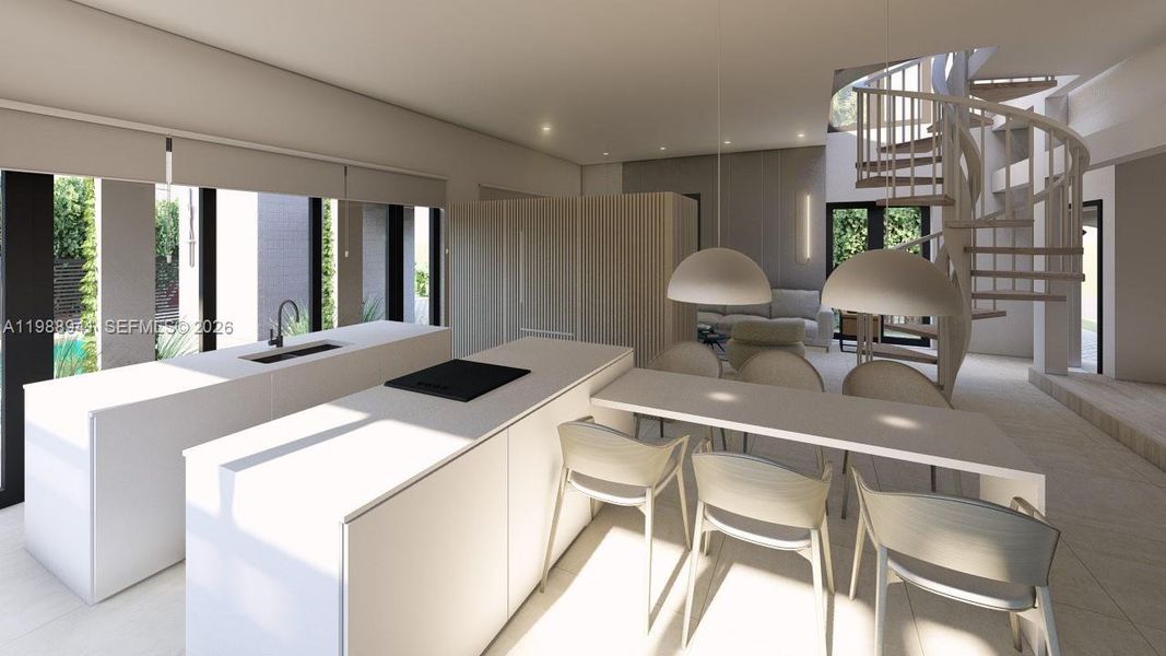 Furnished interior view inside a new home in , Dania Beach (Image 7).