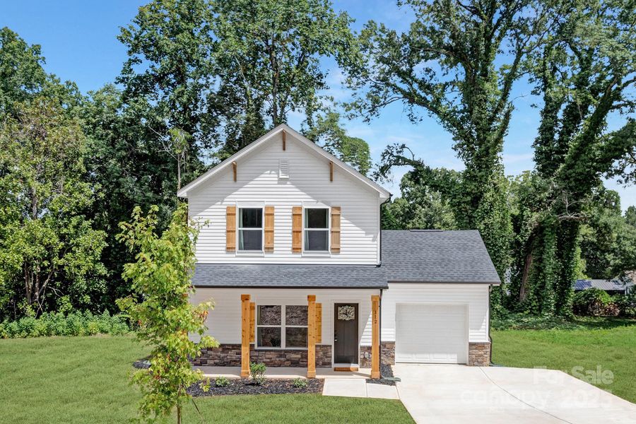 Front exterior of a new home in , Bessemer City, NC, highlighting curb appeal (Image 27). Front exterior of a new home in , Bessemer City, NC, highlighting curb appeal (Image 27).