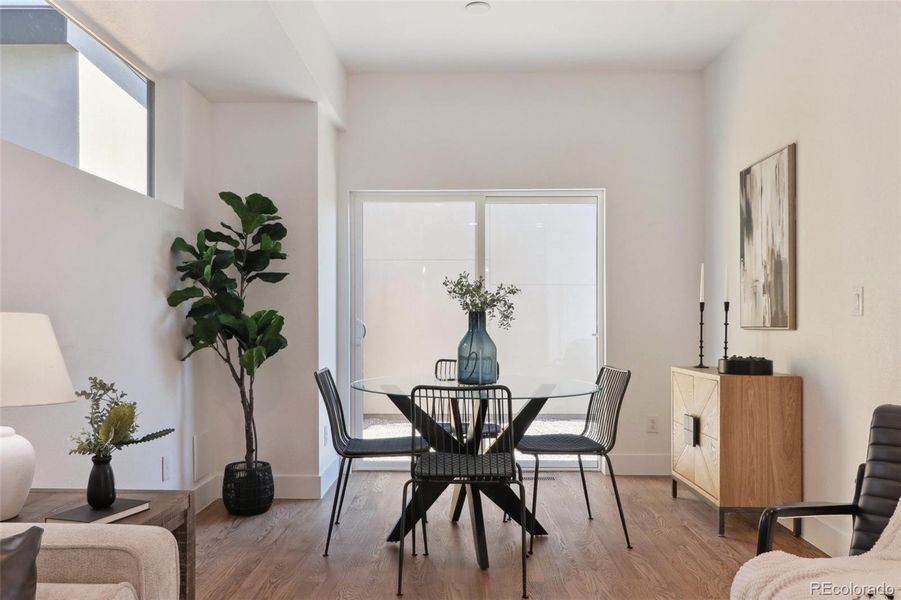 dining room opens to outdoor space