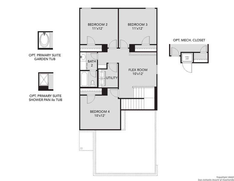 2D floor plan layout of this home in Melissa Ranch, San Antonio, TX (Image 4).
