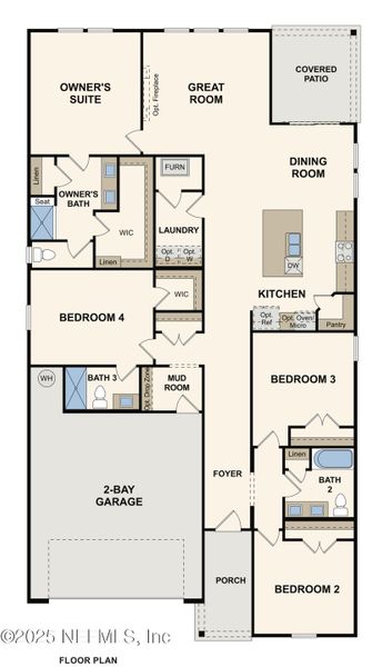 2D floor plan layout of this home in The Magnolia Series at Reserve East, Flagler Beach, FL (Image 3). 2D floor plan layout of this home in The Magnolia Series at Reserve East, Flagler Beach, FL (Image 3).