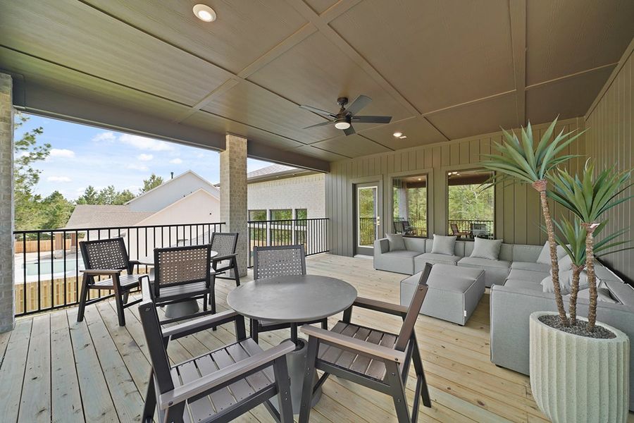 Exterior details and patio area of a home in COLTON - Fedrick Harris, Todd Mission (Image 28).