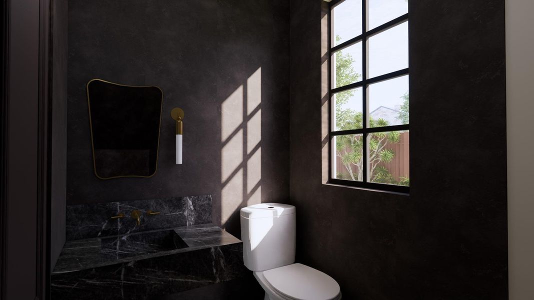 Powder bath rendering Powder bath rendering