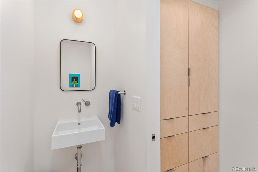 Half bath in downstairs of Unit 2