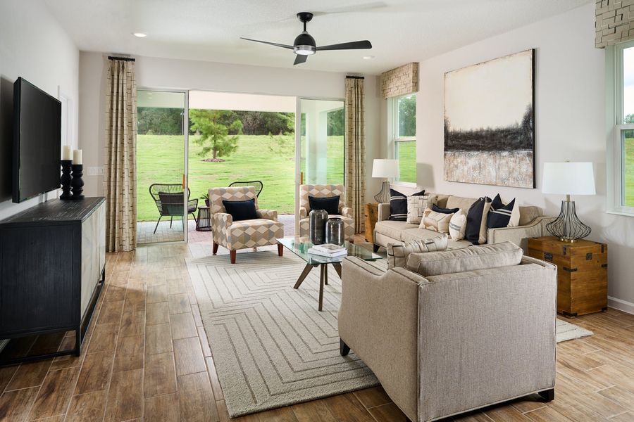 Representative furnished interior of a home built from the Hampton by Park Square Residential in Summerbrooke, Mount Dora (Image 6).