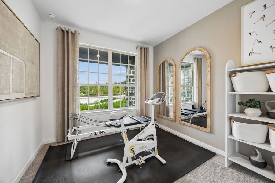Representative furnished interior of a home built from the Riverdale by Pulte Homes in Mavera, Conroe (Image 17).