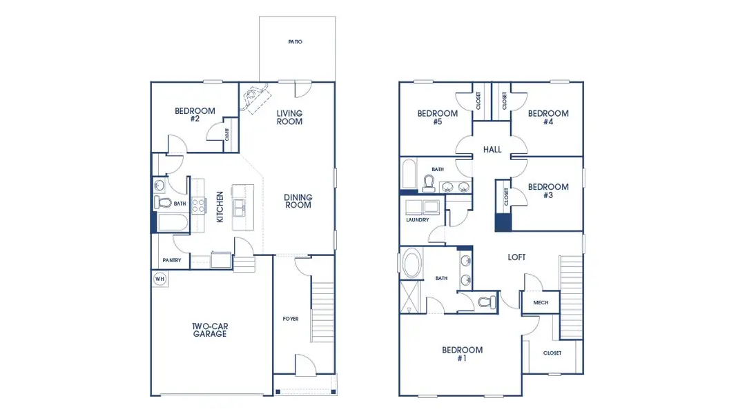 2D floor plan layout of this home in The Islands, Beech Island, SC (Image 2).