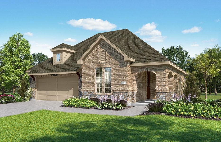 Representative exterior photo of a completed home built from the Verona by Ladera Texas in Ladera Prosper, Prosper, TX (Image 17).