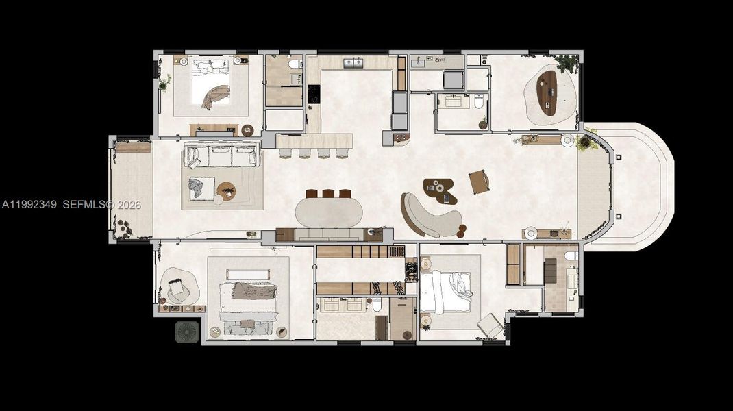2D floor plan layout of this home in , Miami Beach, FL (Image 5). 2D floor plan layout of this home in , Miami Beach, FL (Image 5).