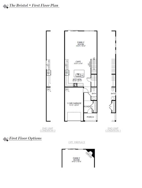 2D floor plan layout for the Bristol by Eastwood Homes in CraigStone, Woodruff, SC (Image 3).