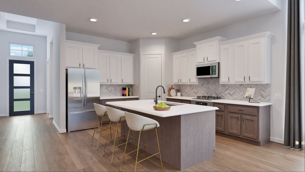 Representative furnished interior of a home built from the Hamilton by Risewell Homes in 6 Creeks, Kyle (Image 4).