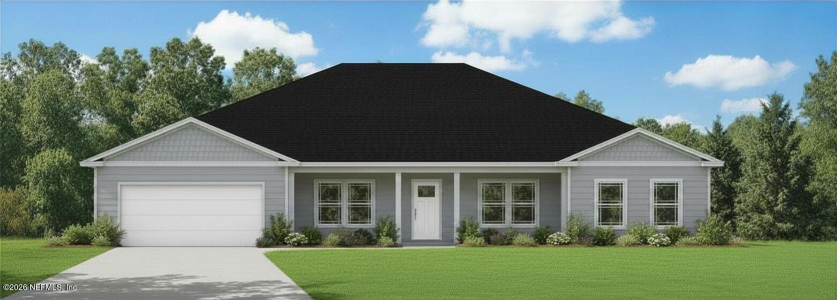 Front exterior of a new home in , Starke, FL, highlighting curb appeal (Image 1). Front exterior of a new home in , Starke, FL, highlighting curb appeal (Image 1).