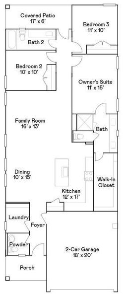 2D floor plan layout of this home in Anniston: Avante Collection, Katy, TX (Image 2).