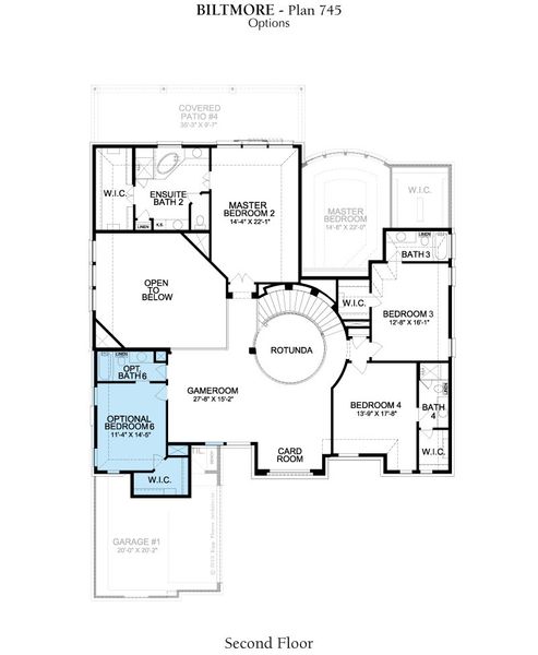 2D floor plan layout for the Biltmore by Landon Homes in Lexington Frisco, Frisco, TX (Image 3).