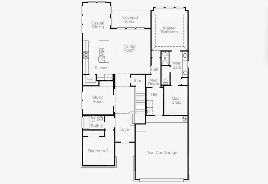 2D floor plan layout for the Goodrich by Coventry Homes in Highland Village 50' and 55', Georgetown, TX (Image 3). 2D floor plan layout for the Goodrich by Coventry Homes in Highland Village 50' and 55', Georgetown, TX (Image 3).