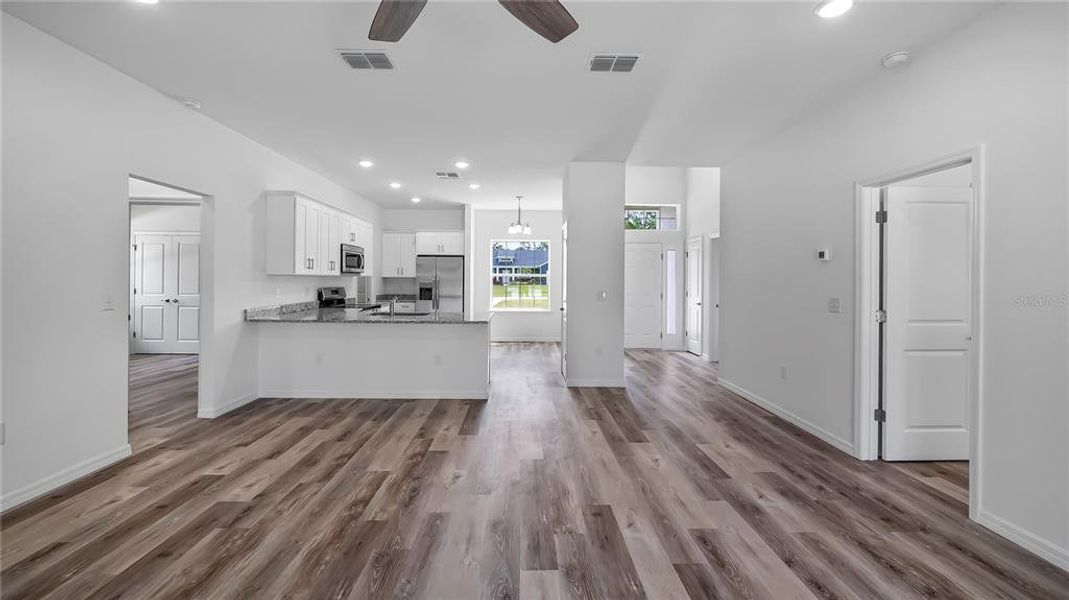 RENDERING - GREAT ROOM INTO KITCHEN