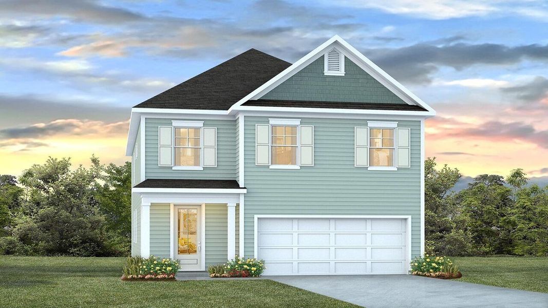 Front exterior of a new home in Hillcrest, Ravenel, SC, highlighting curb appeal (Image 1). Front exterior of a new home in Hillcrest, Ravenel, SC, highlighting curb appeal (Image 1).
