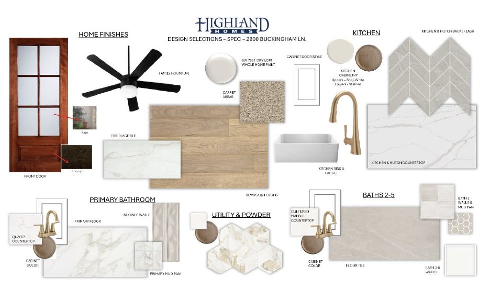 Sample of building materials used in homes in Cambridge Crossing, Celina (Image 66).
