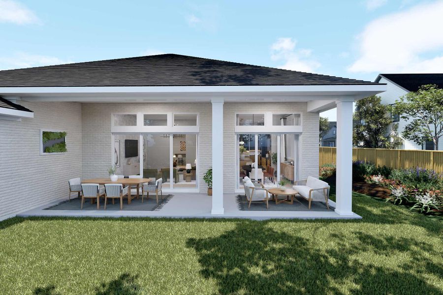 Representative exterior details of a home built from the The Ingram by David Weekley Homes in The Woodlands Hills - Summit Collection, Willis (Image 4).