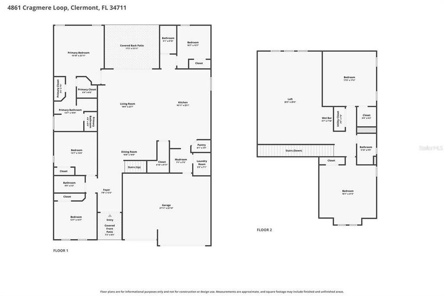 2D floor plan layout of this home in , Clermont, FL (Image 5). 2D floor plan layout of this home in , Clermont, FL (Image 5).