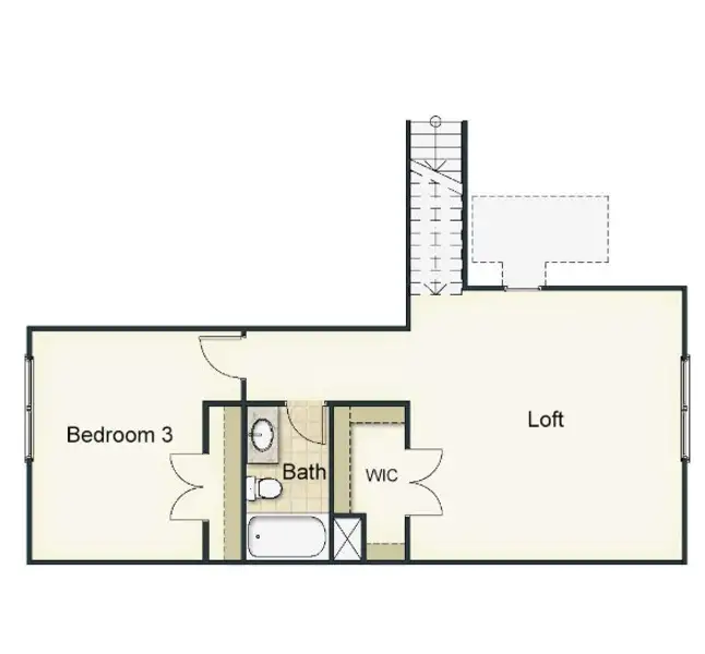2D floor plan layout for the Cambridge by Keystone Homes NC in Weybridge, Burlington, NC (Image 4).