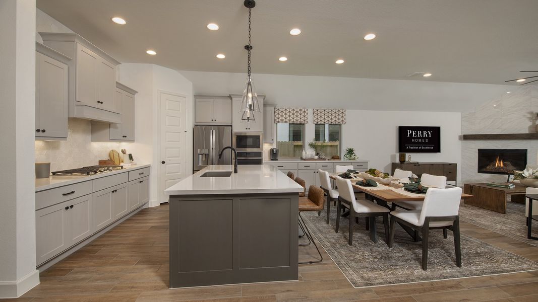 Representative furnished interior of a home built from the 2544W by Perry Homes in Grange 50', Katy (Image 4).