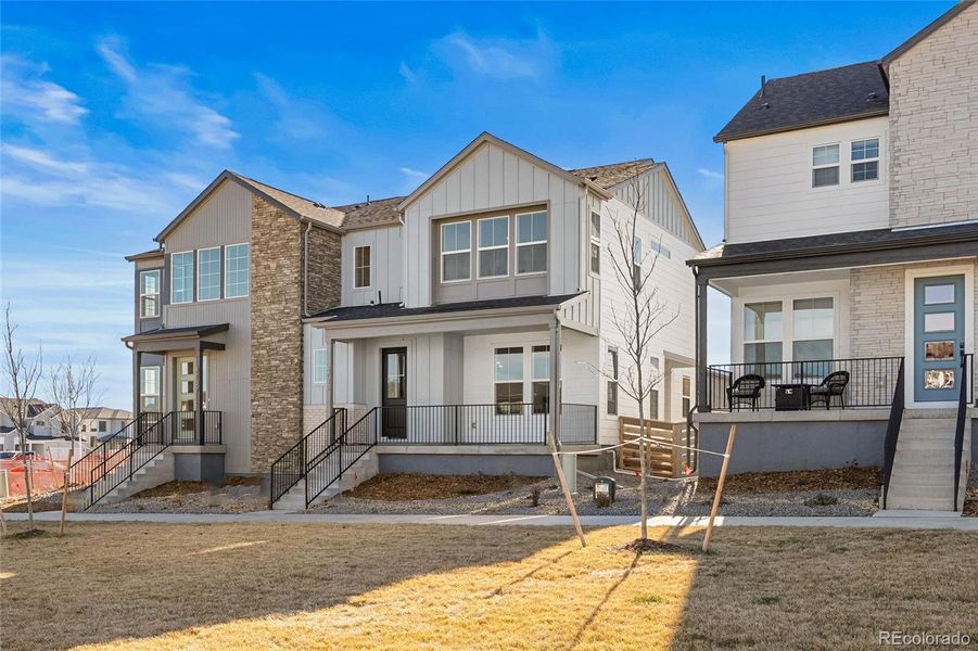 Front exterior of a new home in Duet at Sterling Ranch, Littleton, CO, highlighting curb appeal (Image 2).