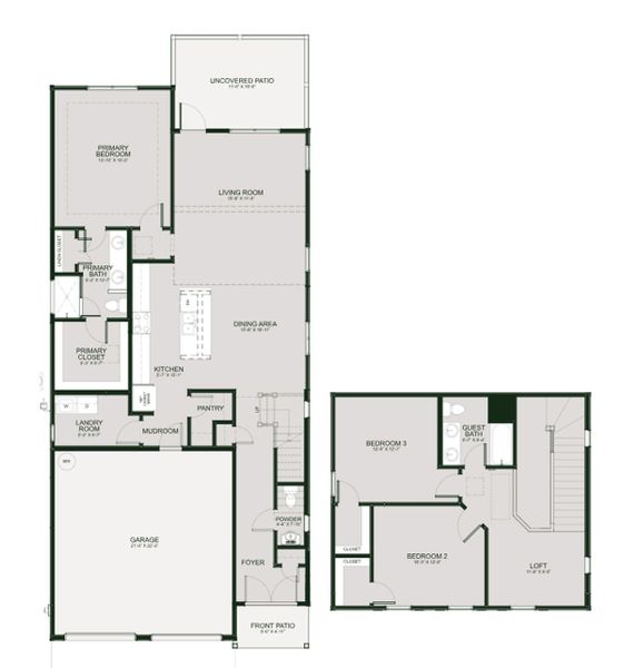 2D floor plan layout for the The Everwood by Greentech Homes LLC in Heritage Walk, Chattanooga, TN (Image 3). 2D floor plan layout for the The Everwood by Greentech Homes LLC in Heritage Walk, Chattanooga, TN (Image 3).
