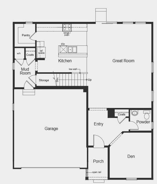2D floor plan layout for the Plan 2390 Modeled by KB Home in The Nest Classic at Canyon Creek, Erie, CO (Image 11).