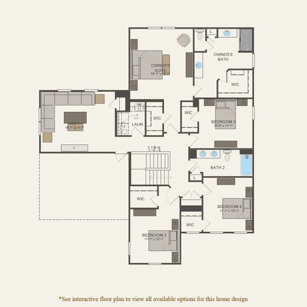 2D floor plan layout for the Northridge by Pulte Homes in Long Savanna, Charleston, SC (Image 3).