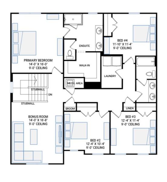 2D floor plan layout for the Windsor 3.0 by Cardel Homes in North River Ranch -  Riverfield, Parrish, FL (Image 8).