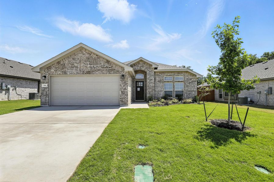 Representative exterior photo of a completed home built from the Hanover by Cheldan Homes in Sunset Ridge, Keene, TX (Image 35). Representative exterior photo of a completed home built from the Hanover by Cheldan Homes in Sunset Ridge, Keene, TX (Image 35).