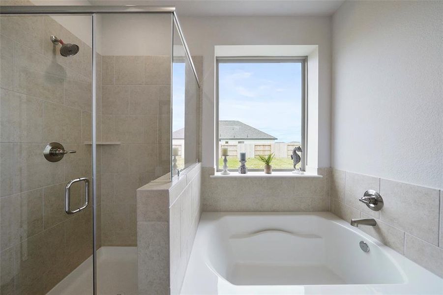 Luxurious Owner’s Bath with Soaking Tub & Walk-In Shower